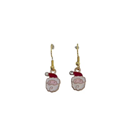 earrings steel gold santa